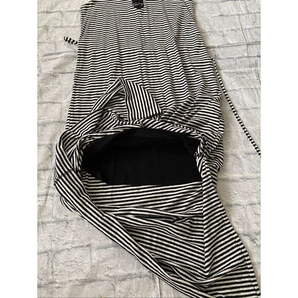 Market & Spruce women S scoopneck sleeveless stripe maxi dress w/tie cinch waist - Picture 9 of 11